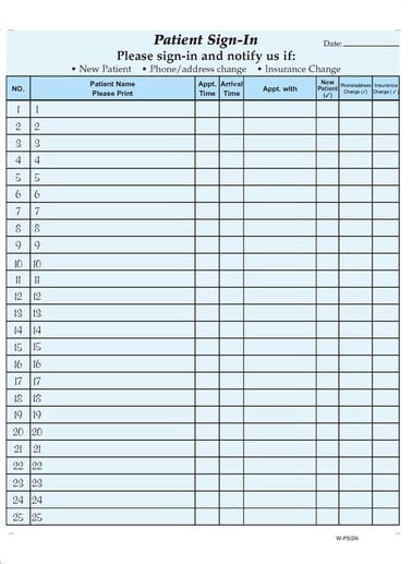 Greenway - Two Parts Sign-in Sheet